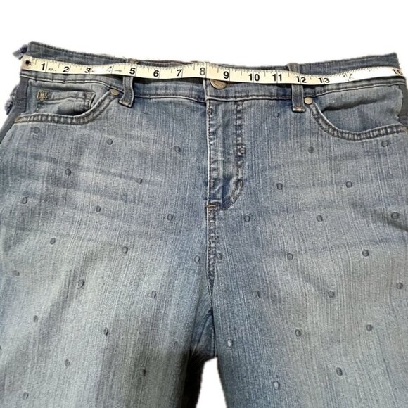 Bandolino Cotton Blend Polka Dot Embellished Mandi Capri In Size 8 - Picture 9 of 9